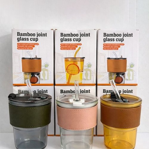 Glass Tumbler with straw 130
